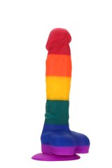 Радужный фаллоимитатор на присоске Dream toys Colourful Love Rainbow Dildo, 20 см х 3.8 см