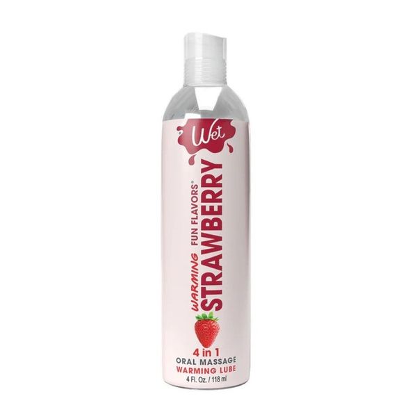 Лубрикант со вкусом клубники Wet Strawberry с согревающим эффектом, 118 мл