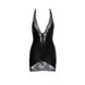 Сексуальна вінілова міні-сукня M F283 Noir Handmade, з мереживом, чорна