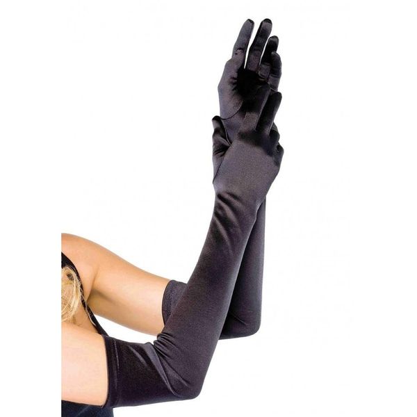 Перчатки One Size Extra Long Opera Length Satin Gloves от Leg Avenue, черны