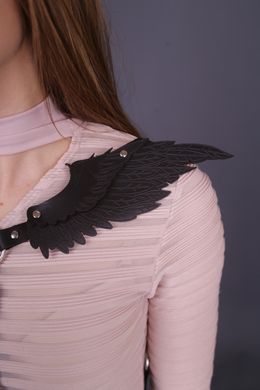 Портупея с крыльями "модель black Angel 2", экокожа, ручная работа, черный