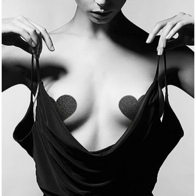 Прикраса для грудей Flash - Heart Black Bijoux Indiscrets