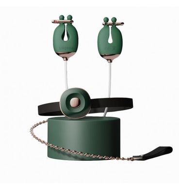 Зажимы для сосков с вибрацией Qingnan No.2 Vibrating Nipple Clamps Green