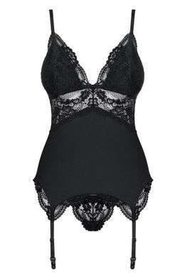 Корсет Obsessive 810-COR-1 corset & thong black L/XL