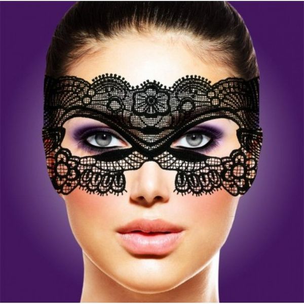 Мереживна карнавальна маска Rianne S - Soiree - на стрічках, чорна